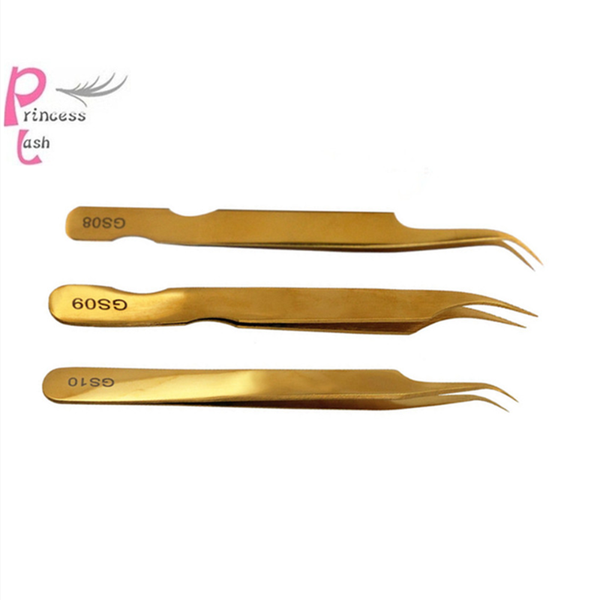 

stainless steel gold plating tweezers 3d 6d lashes tweezer eyelash extension tools delivery