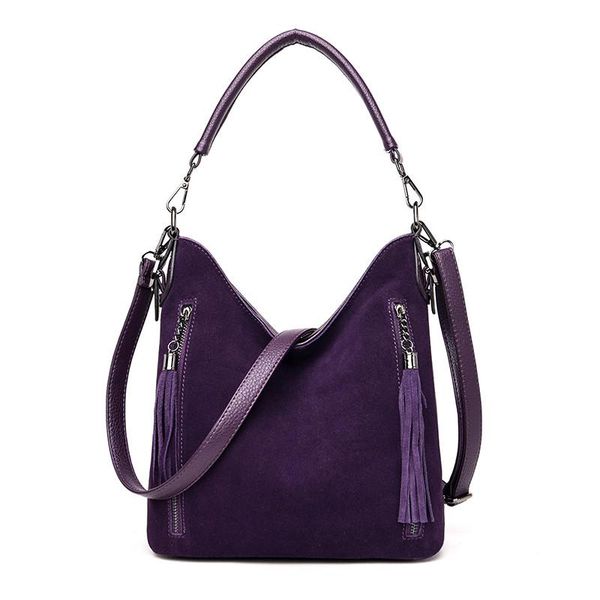 

fashion ladies leather patchwork hand bags 2020 tassel suede crossbody bags for women bolsa feminina