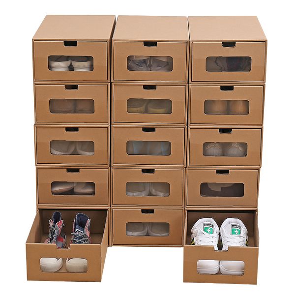 Tipo de cajón Zapatos de papel Caja de almacenamiento Hombre Mujer Engrosamiento Papeles Zapatos de calidad Cajas de almacenamiento Mujeres Hombres Organizador Caso VT1983