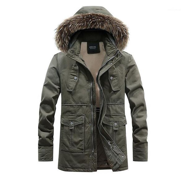 

men's coat fashion mid-length plus velvet thick cotton-padded clothes youth new style men's wear jacket1, Black