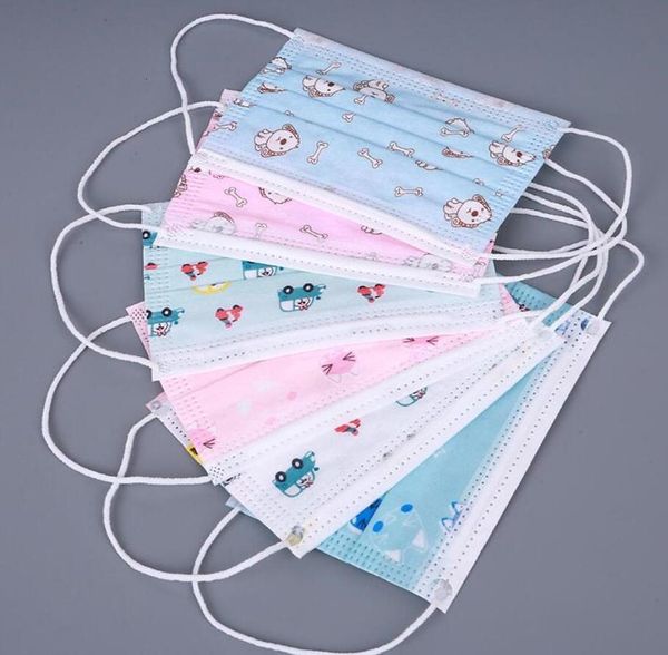 

non-woven boys child respirator disposable cartoon girls mouth mask anti pollution breathable print face masks for kids fast