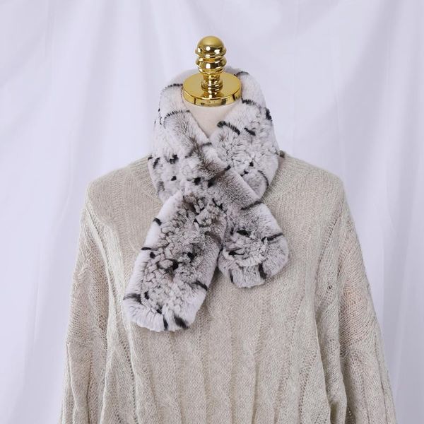 

scarves 2021 luxury women's winter fur scarf genuine rex lady wraps knitted girls scarfs neckchief neck warmer, Blue;gray