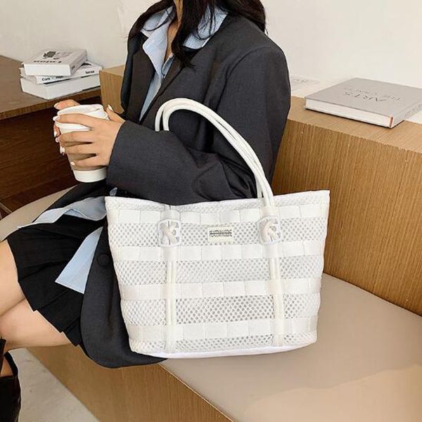 

large capacity women bag light portable tote bag for female mesh hollow crossbody ladies shoulder travel