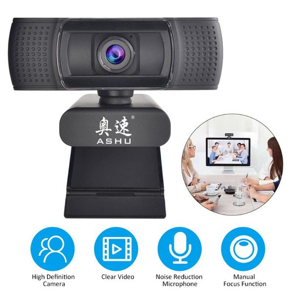 

webcams ashu 1920x1080p hd video webcam with noise reduction mic web cam computer pc camera for conference live streaming