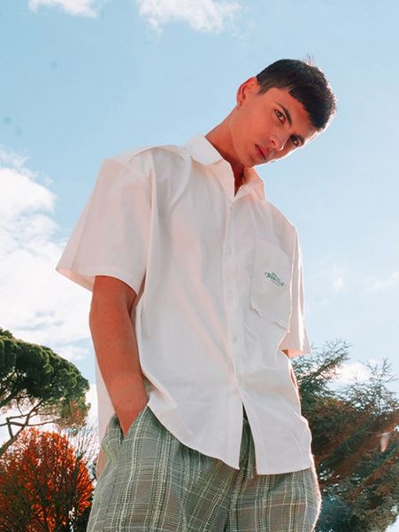 

men slogan graphic shirt q3kt#, White;black