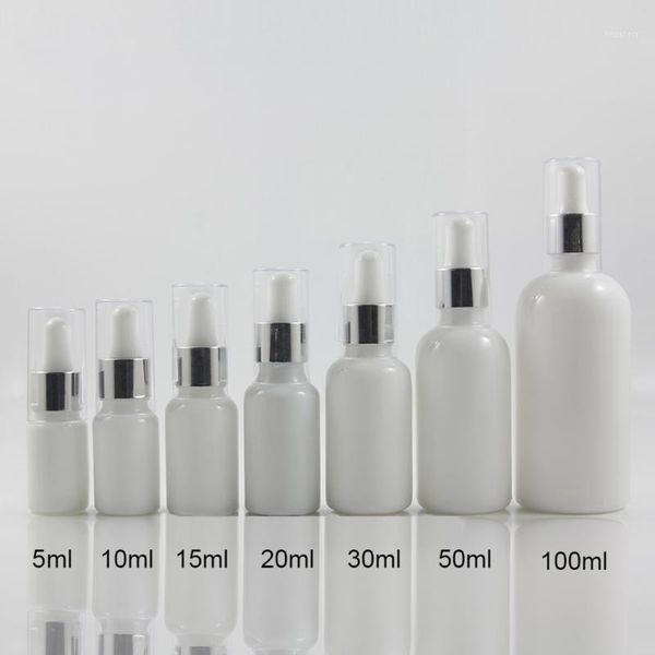 

100pcs 20ml opal dropper glass bottle with plastic dropper bottle cover1