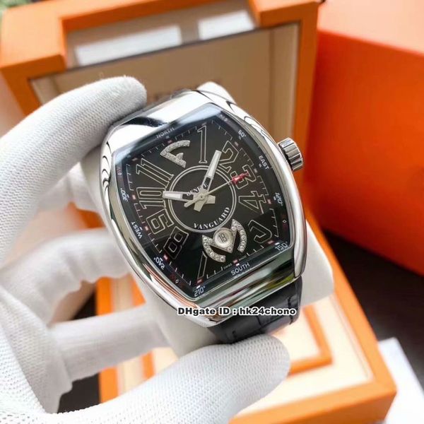 

new edition men's collection vanguard v 45 sc dt automatic mens watch black dial leather rubber strap gents sport watches 7 styles, Slivery;brown