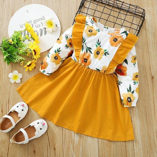 

baby / toddler floral ruffled splice dress1, Red;yellow