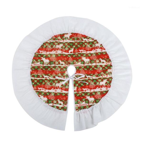 

christmas decorations 60cm tree skirt deer pattern cover base decoration supplies 1