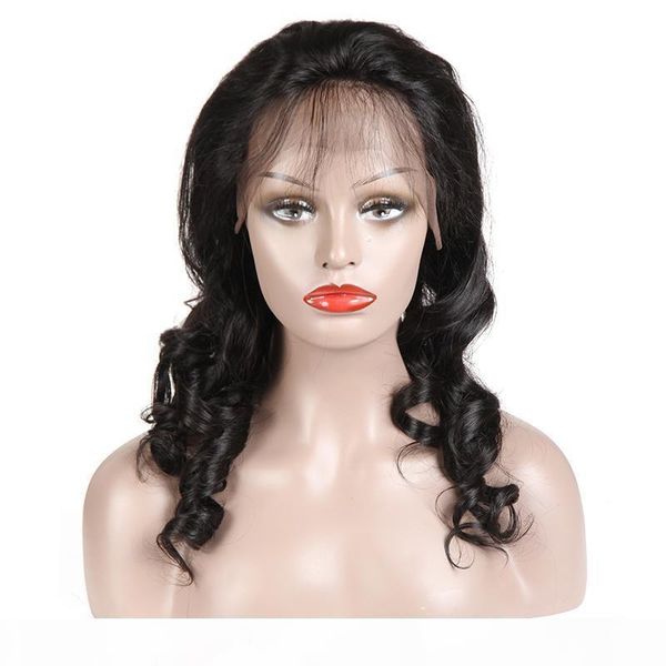 

brazilian human hair lace front wigs for black women natural hairline loose wave 100% unprocessed human hair lace front wigs with baby hair, Black;brown