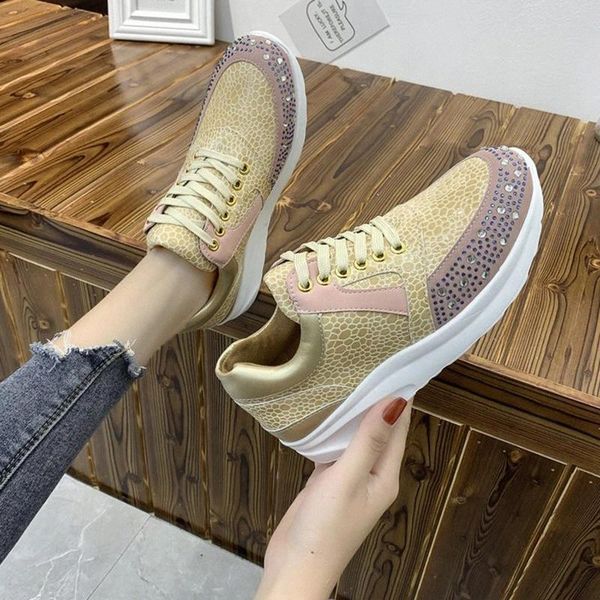 

rimocy fashion zebra pattern flat sneakers women 2020 bling crystal platform sports shoes woman lightweight plus size shoes lady #m77w