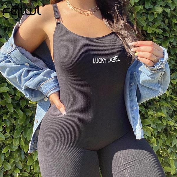 

fqlwl lucky label ribbed summer romper women playsuit fitness black knitted jumpsuit shorts female bodycon jumpsuit women1, Black;white