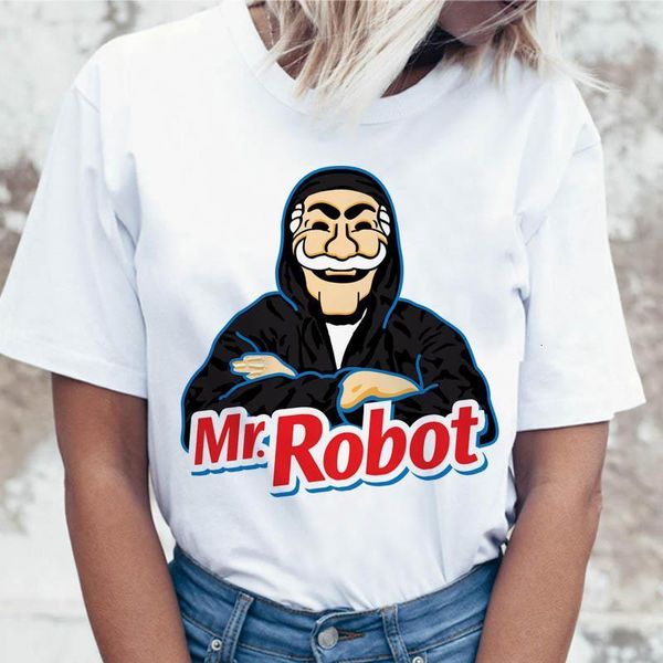 

mr robot mr.robot t shirt ulzzang women korean graphic tees t-shirt tshirt funny for harajuku female clothing, White