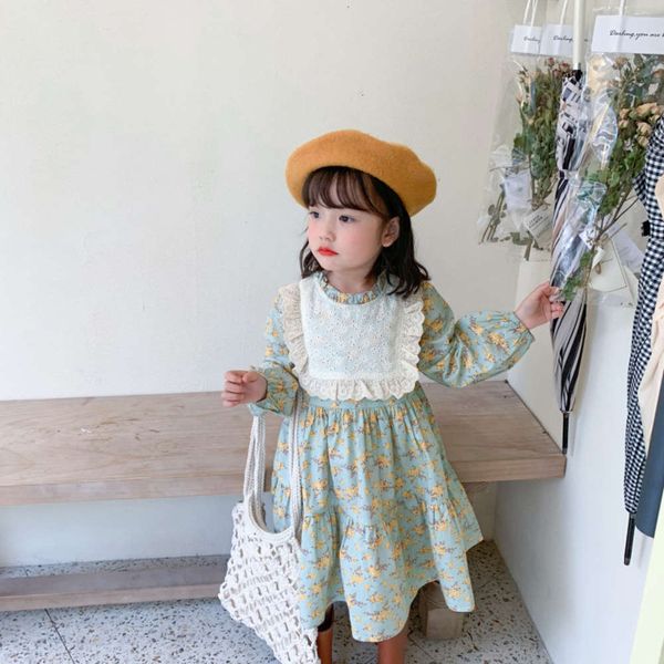 

girl's amu monkey 2021 spring new korean lace patchwork drs princs skirt ra4nqf8s, Red;yellow