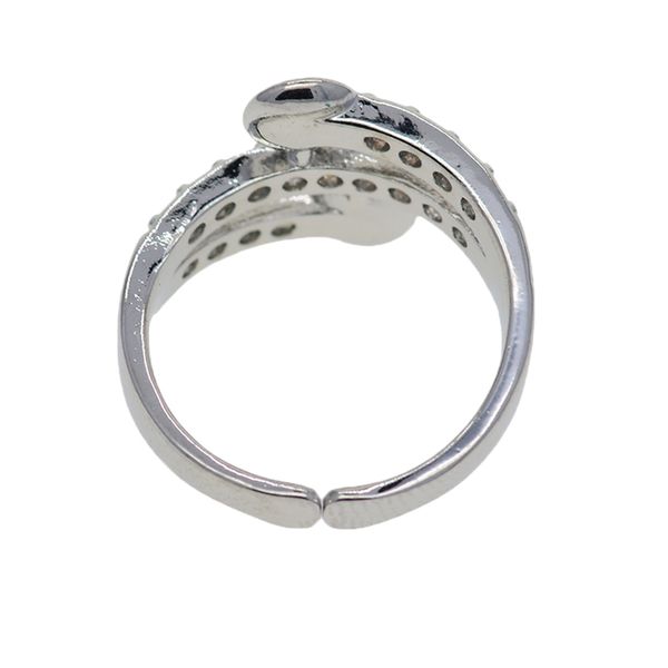 

1 piece ring platinum plated rhinestone with 2 blank pearl base wedding ring