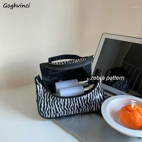 

cosmetic bags & cases bag women girls makeup zebra pattern large-capacity toiletries organizer storage pouches handy ulzzang travel cases1