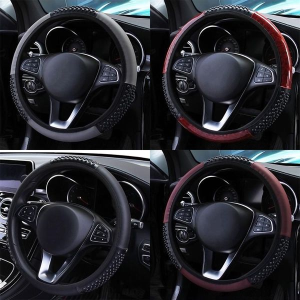 

leepee universal car steering wheel cover anti slip diameter 37-38cm auto accessories car-styling pu leather steering covers
