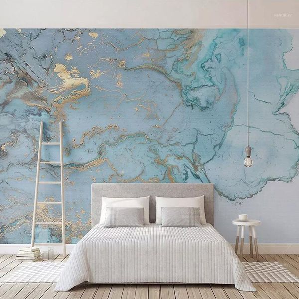 

custom p wallpapers 3d stereo blue texture marble wall paper murals living room tv sofa bedroom study decor papel de parede1