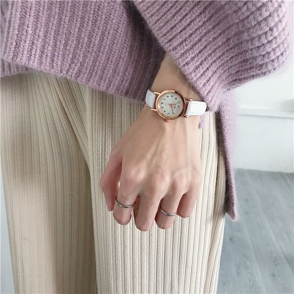 

2020 new chic watch female students' simple temperament ins fengsen department college style literature and art, Slivery;brown