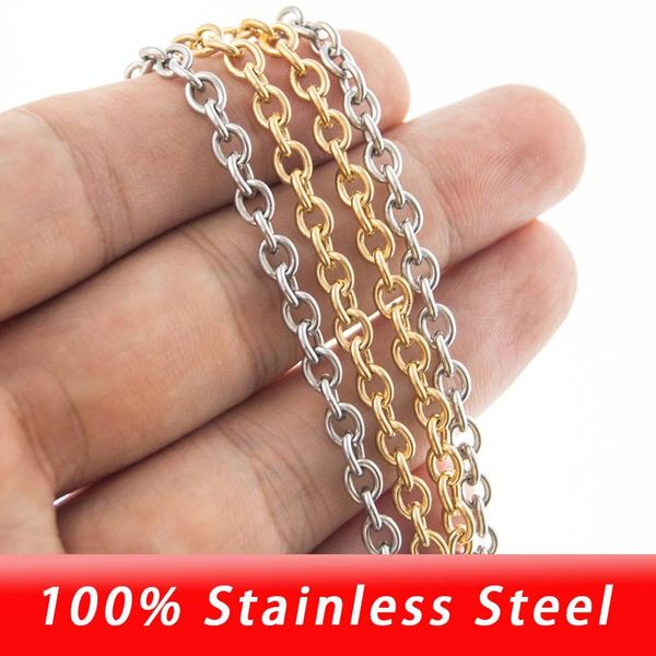 

stainless steel 4/6/8mm big rolo o gold color chain women female floating locket cable necklace choker wholesale 5pcs, Silver