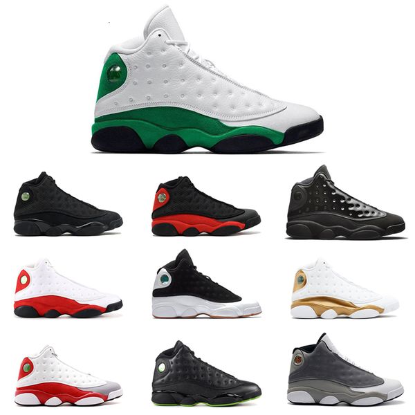 

bred 13s men basketball shoes island green lucky green rivals cap and gown atmosphere grey black cat mens trainers sports sneakers 7-13, White;red