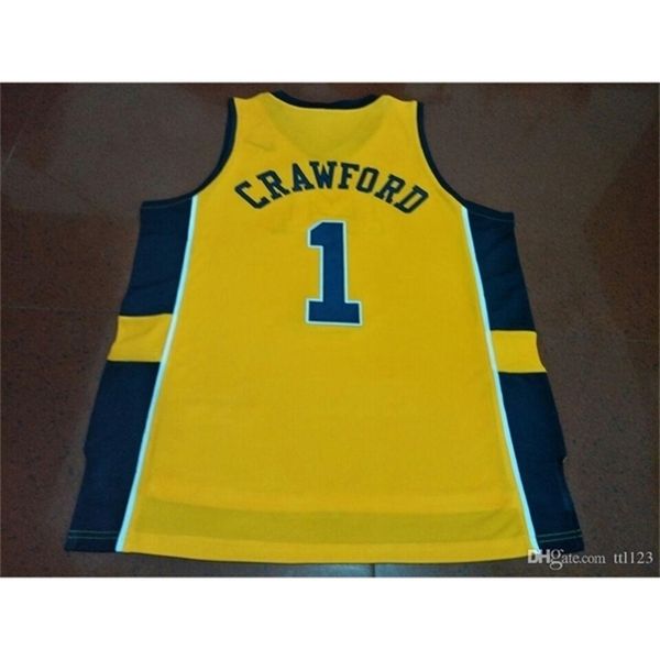

604 #1 jamal crawford michigan wolverines college jersey size s-4xl or c2604 any name or number jersey, Black