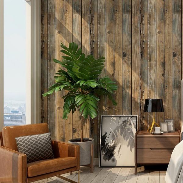 

retro faux wood grain peel and stick wallpaper self-adhesive wood plank wallpaper roll removable vinyl wall covering for bbygsv