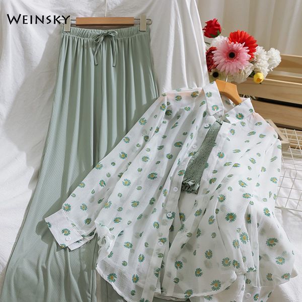 

three-piece woman summer sunscreen suit shirt trousers vest suits