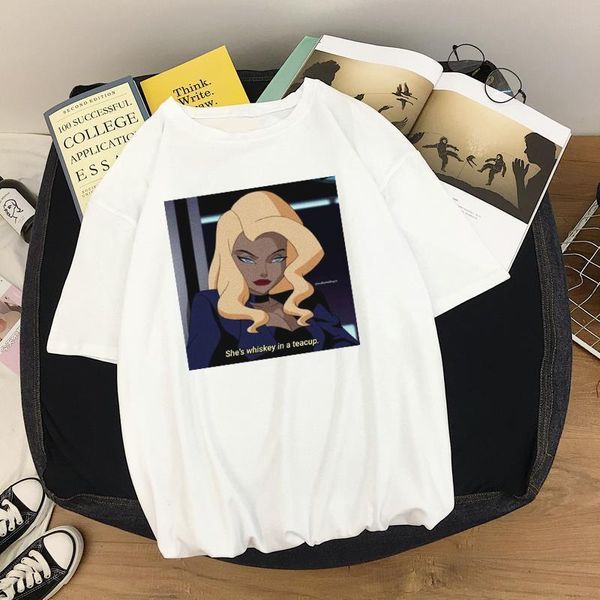 

ulzzang fun cartoon anime letter ins chic print tees casual loose plus size harajuku japanese women's new summer t-shirt, White