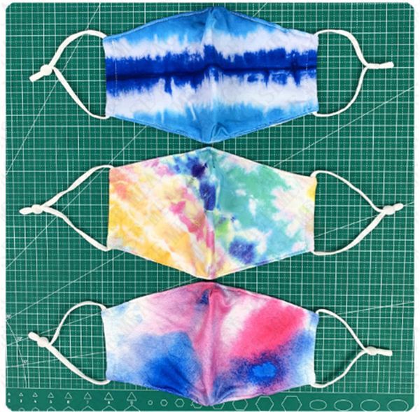 

sunproof women adults men tie-dye pm2.5 face summer washable adjustable cover dustproof reusable mask can inse
