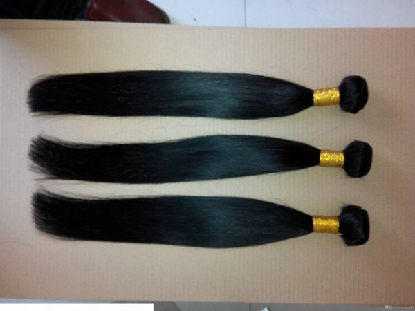 

#1 jet black color brazilian virgin straight hair extensions 100% human hair weave 6a unprocessed double weft hair extensions
