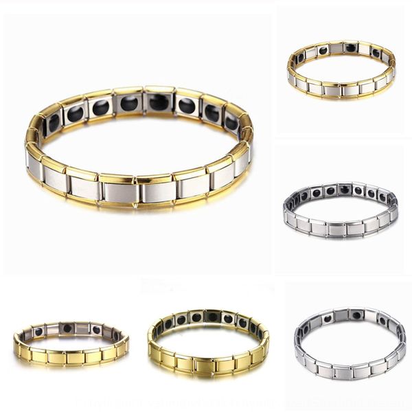 

sumiton ювелирных мужчин и женщин моды простой нержавеющей стали магнитная терапия браслет изысканный титана стальной браслет akug1, Golden;silver