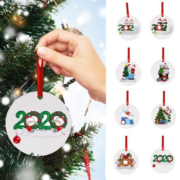 

pvc 2020 quarantine christmas decorations family of 1 2 3 4 5 6 7 snowman gift ornament pandemic with face masks hand sanitizer