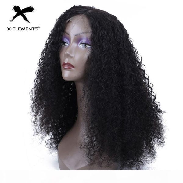 

peruvian lace front wig pre plucked with baby hair remy 13*4 lace front human hair wigs kinky curly wigs 150% for black women, Black;brown