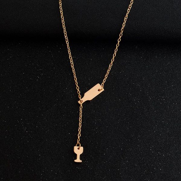 

кубок пива длинные ожерелье для женщин бутылки вина золото серебро цвет треугольник заявление ожерелье партии мода ювелирные изделия jllpmj, Silver