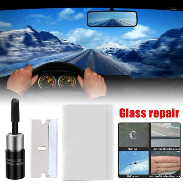 

car window cracked glass repair recover kit windshield diy-tools glass scratch1