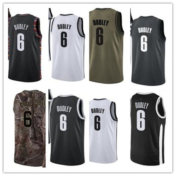 

custom 2021 net style jerseys black white green army green 6 jared dudley basketball jersey ing, Black;red