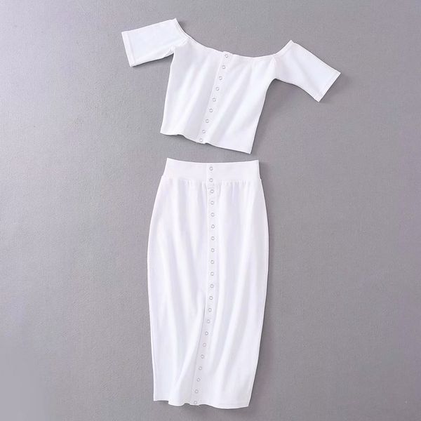 

2019 fashion women's clothing new summer short-sleeved short set 2019 fashion women's clothing new summer long skirtt-shirt skirts, Gray