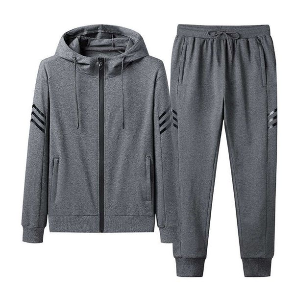 

style long sleeve trousers two new piece sportswear men's casual suit, Gray