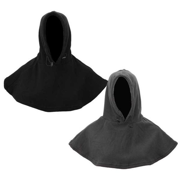 

cycling hood balaclava shawl cap outdoor riding thicken keep warm cold-proof fleece sports cap scarf windproof cycling headwear, Black