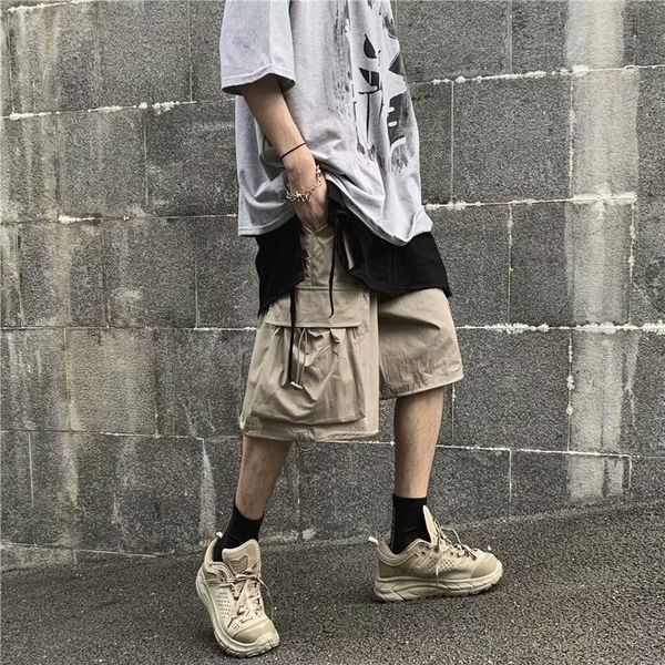 

summer pocket shorts casual work shorts men's fashion brand ins capris loose trendy pants versatile casual pants td5wb, Blue