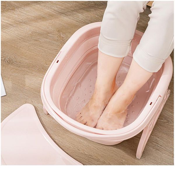 

foot soaking bucket with lid foldable footbath foaming massage bucket portable foot wash tub sauna bathtub bathroo jllnfa