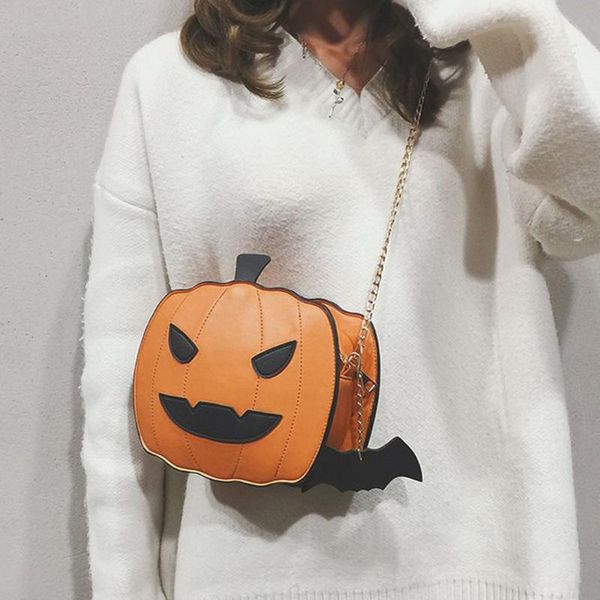 

women shoulder bag 2020 leather fashion creativity easter pumpkin handbags women easter shoulder bag new designed gift bags#2