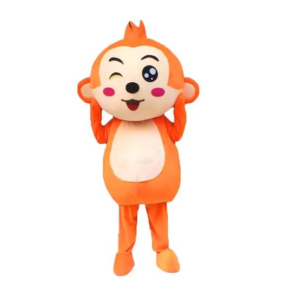 Fábrica de alta qualidade laranja macaco mascote trajes cartoon personagem adulto sz