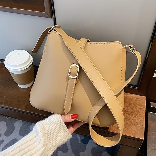 

vintage fashion female tote bucket bag 2021 new quality pu leather women designer handbag high capacity shoulder messenger bag