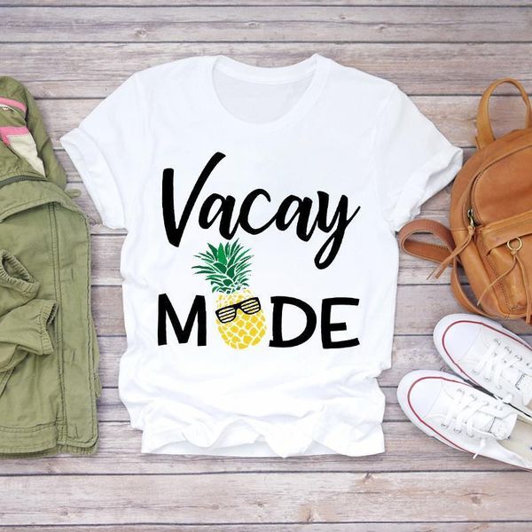 

женщины 2020 летний ананас paway vacay mode print print mother lady t-рубашки топ футболки женские женские графические женские tee футболка, White
