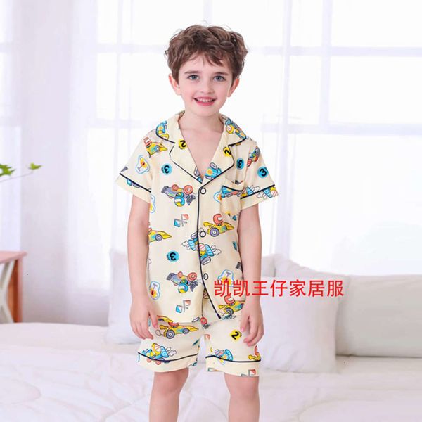 

wear boys' 2021 children's ice summer porcelain cotton pajamas, Blue;red