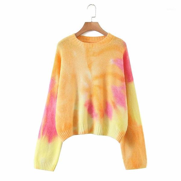 

women's sweaters autumn tie-dye printed knitted women's long sleeve o-neck female pullover winter streetwear casual loose ladies s, White;black