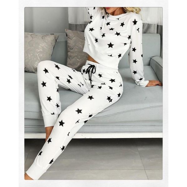 

набор женских пижамов, изысканная ткань, звездное печать, бесплатная доставка, Black;red