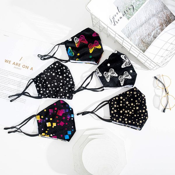 

designer face mask reusable women men 3d fun protective mouth face mask square butterfly fabric facemask washable party mask 131 g2